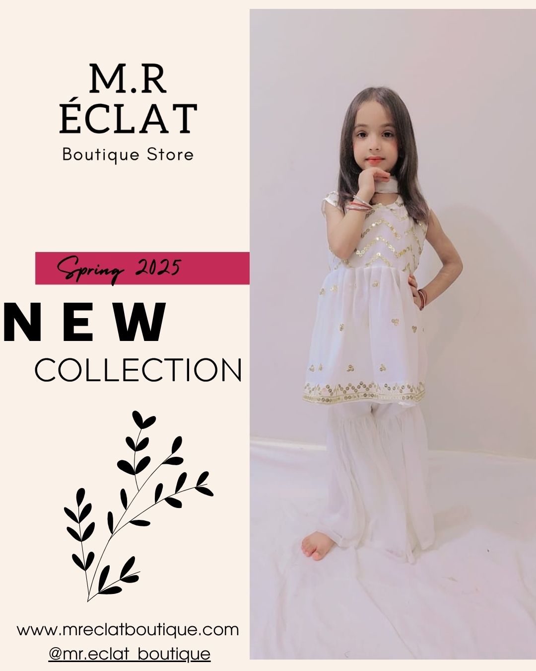 Elegant Sequin Kids Sharara Set – Spring 2025 Collection