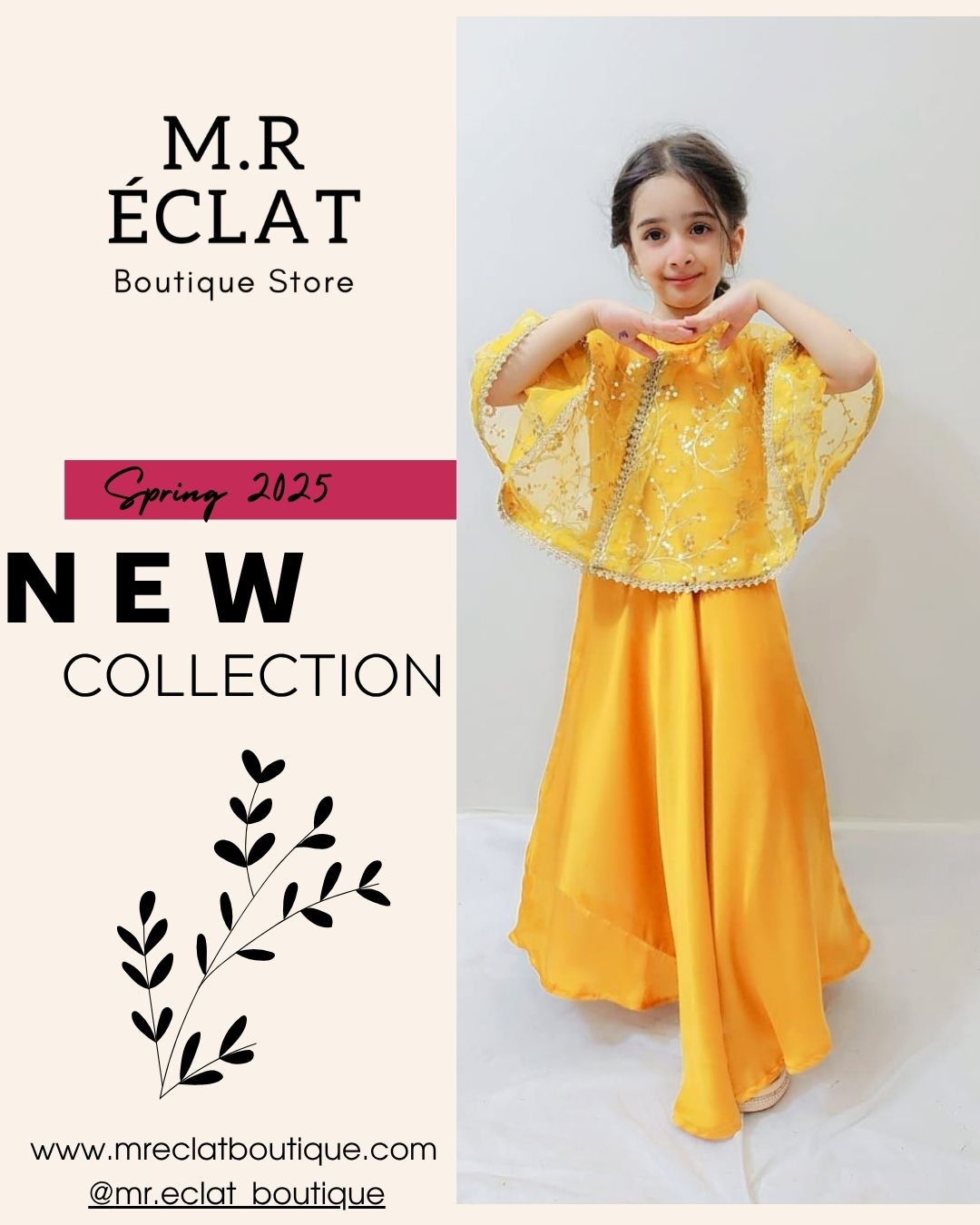 Elegant Yellow Embroidered Cape Style Fancy Suit – Spring 2025 Collection