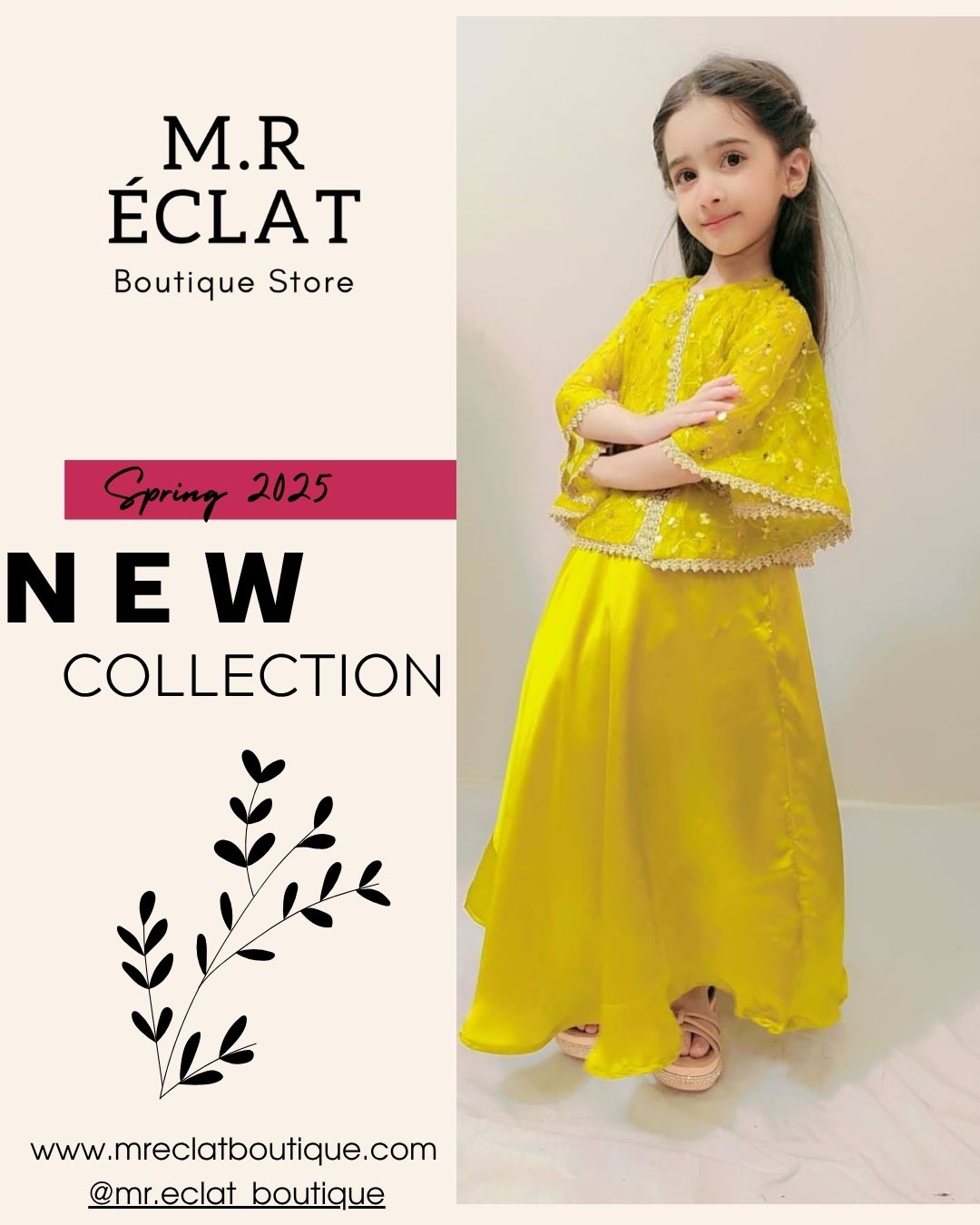 Elegant Yellow Embroidered Cape Style Fancy Suit – Spring 2025 Collection