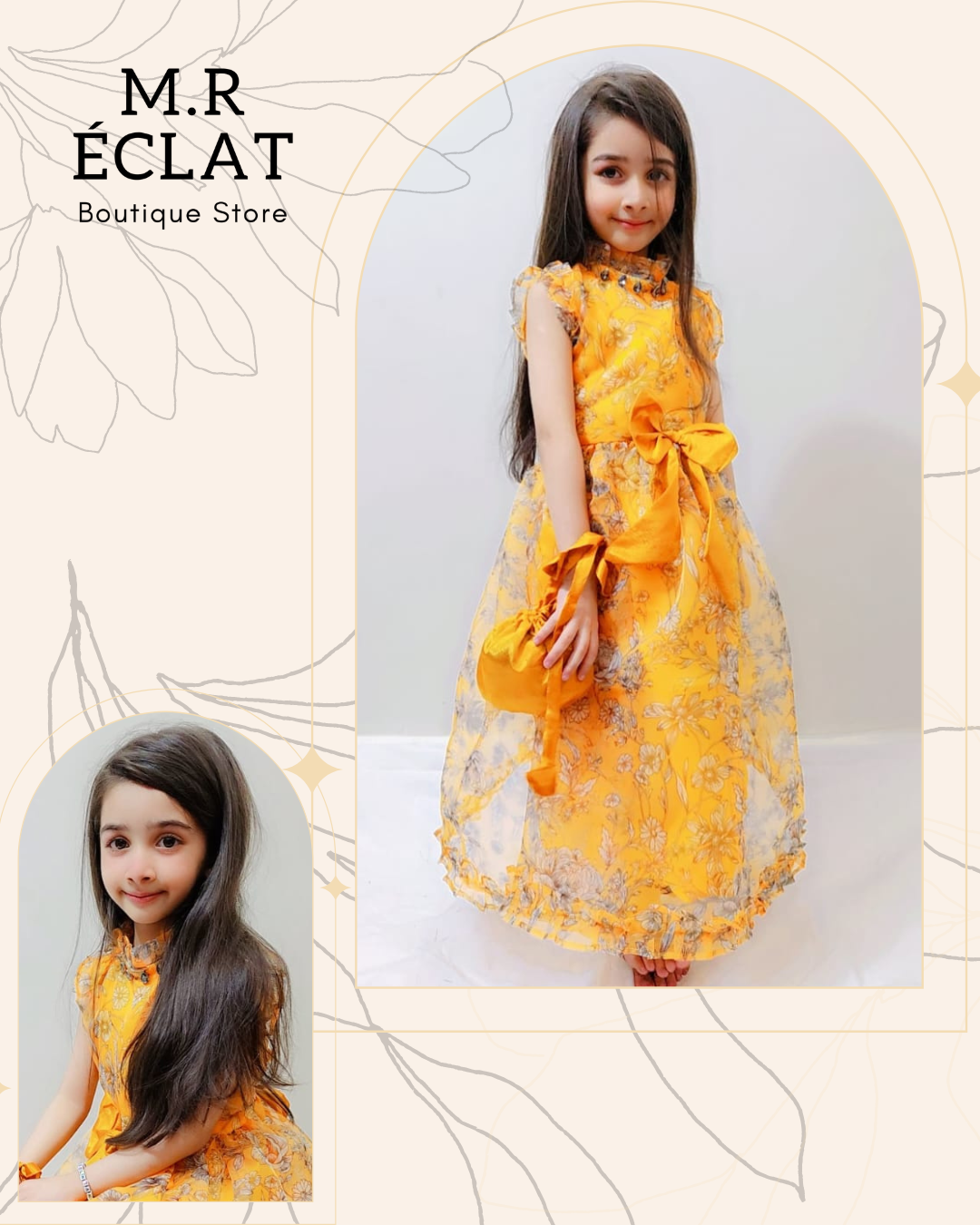 Elegant Red Floral Princess Dress for Girls – Festive & Party Wear